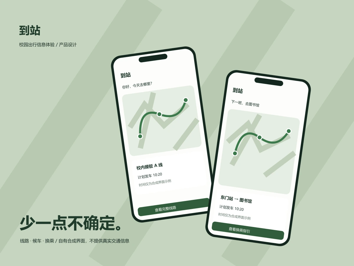 到站:校园交通信息可达性研究与学生设计竞赛提案 · 作品图 1